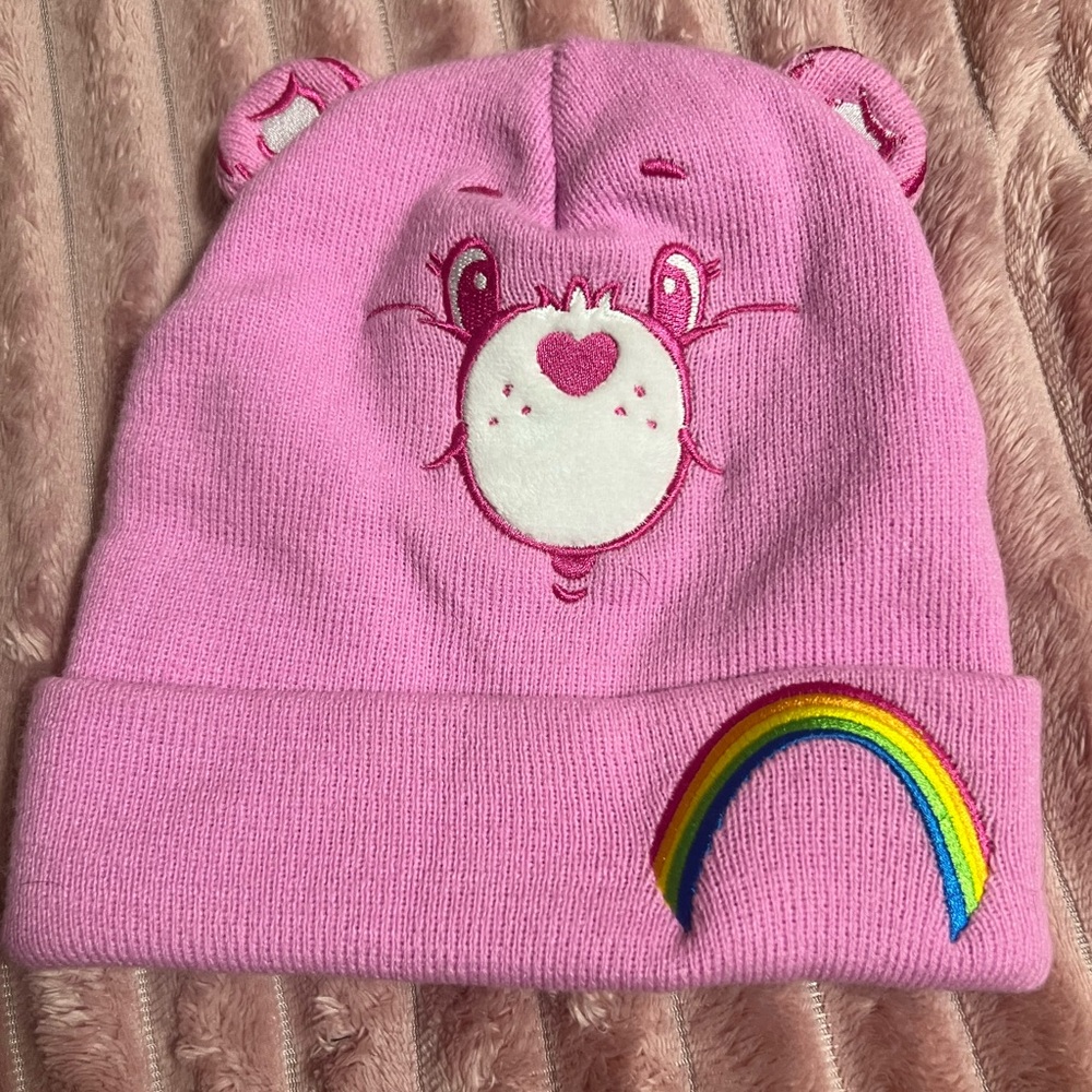 Care Bears Pink Beanie and Rainbow Bag Set - Picture 4 of 5